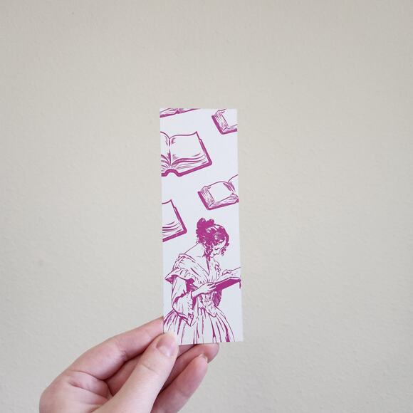 Vintage Readers Bookmark Set Pink Red Cute Retro Style Art Bookish Gift Matte - Picture 5 of 9